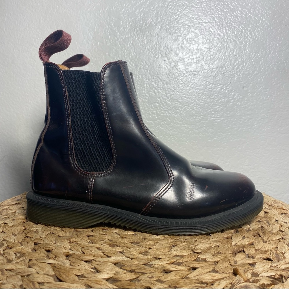 Dr martens flora burgundy boots